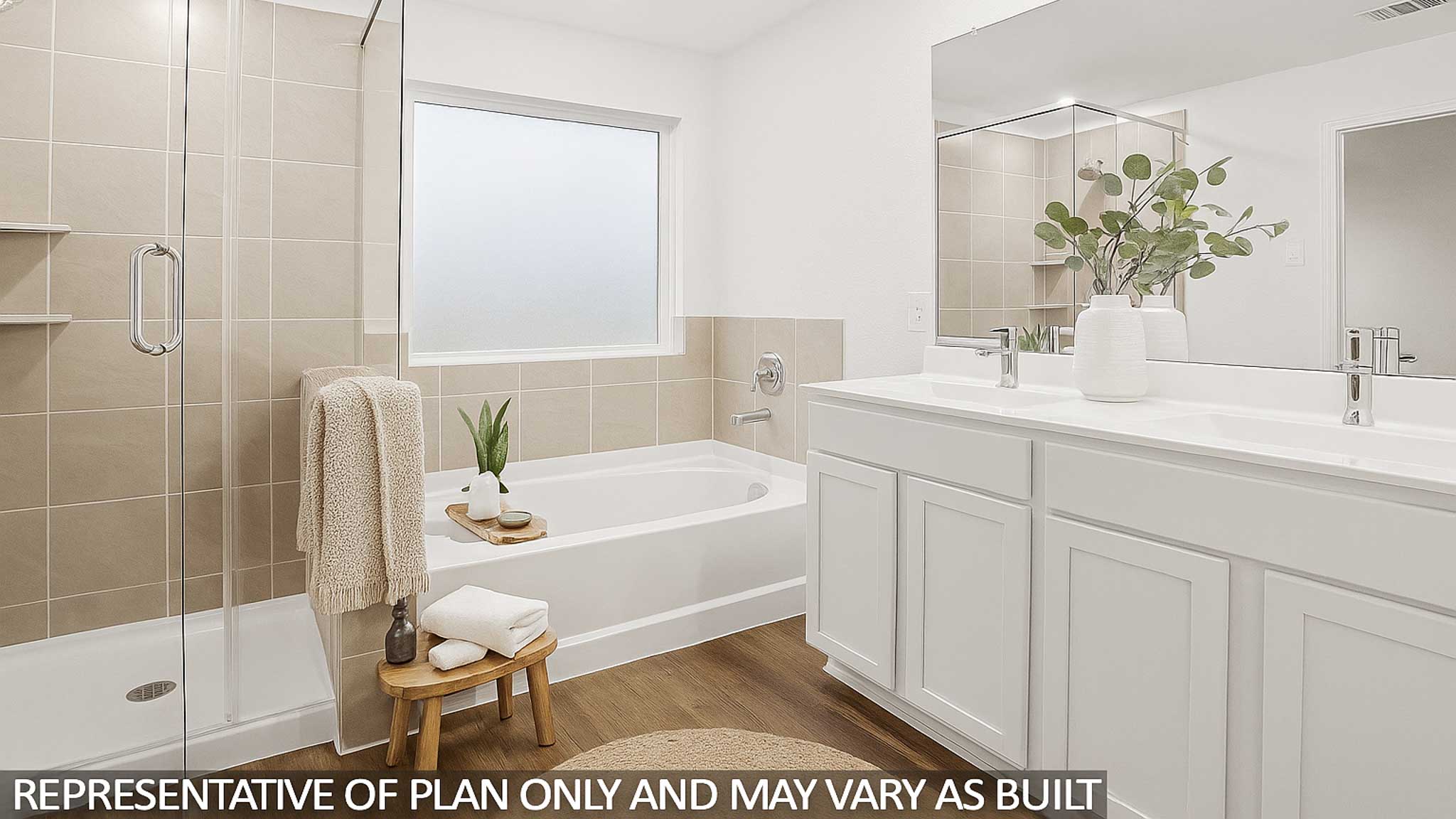 primary bathroom with seperate tub and shower in Katy, Tx