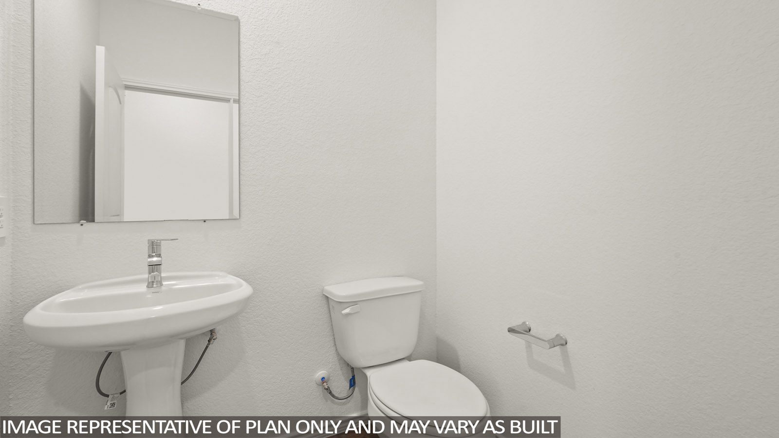 Powder bathroom with pedestal sink