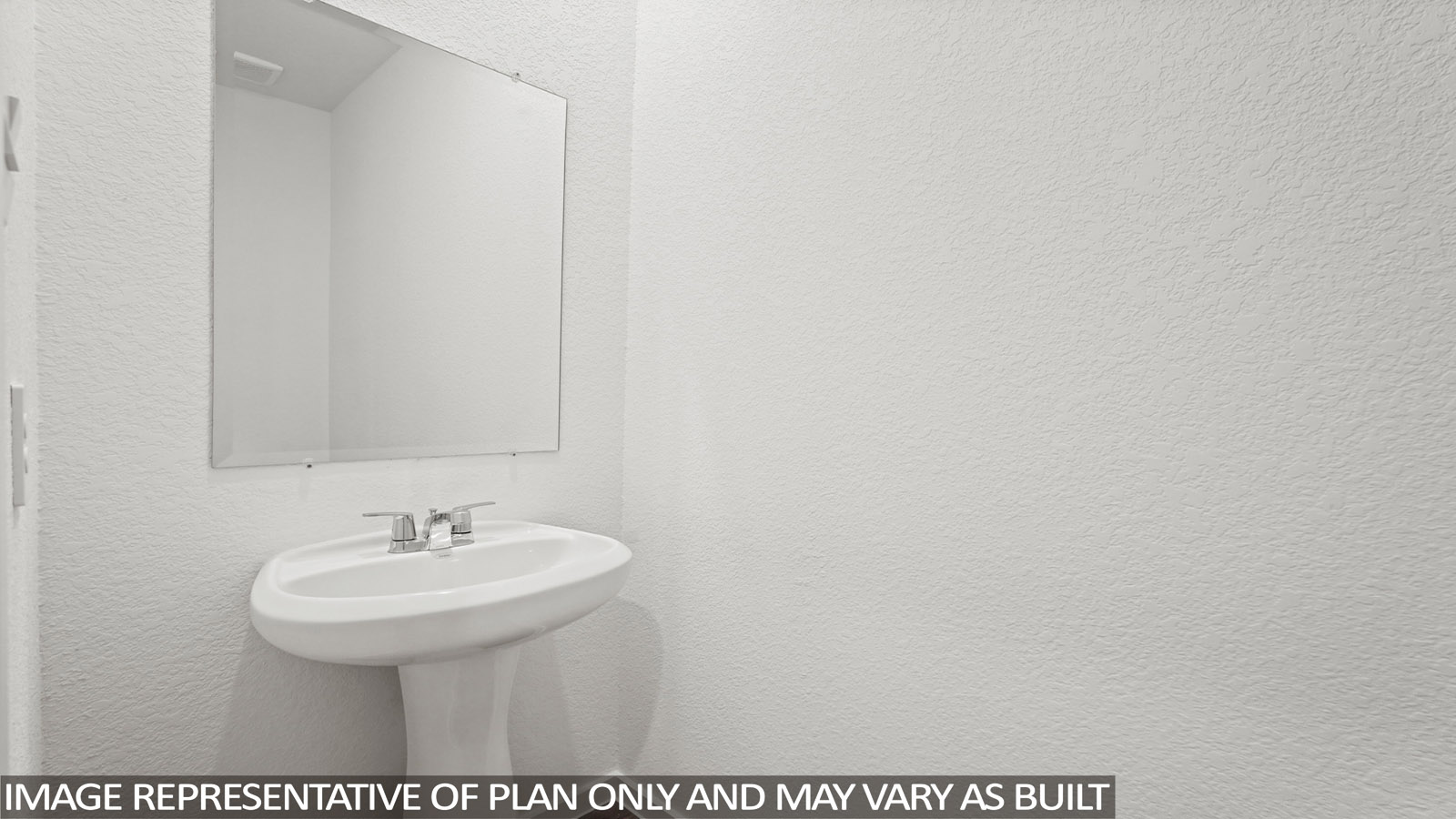 Powder bathroom with pedestal sink