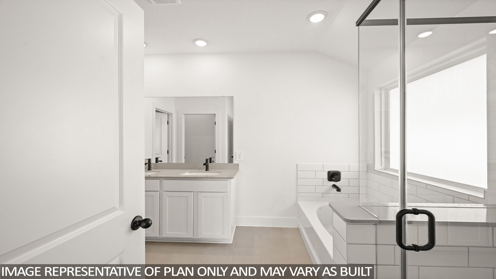 primary bathroom with seperate tub and shower