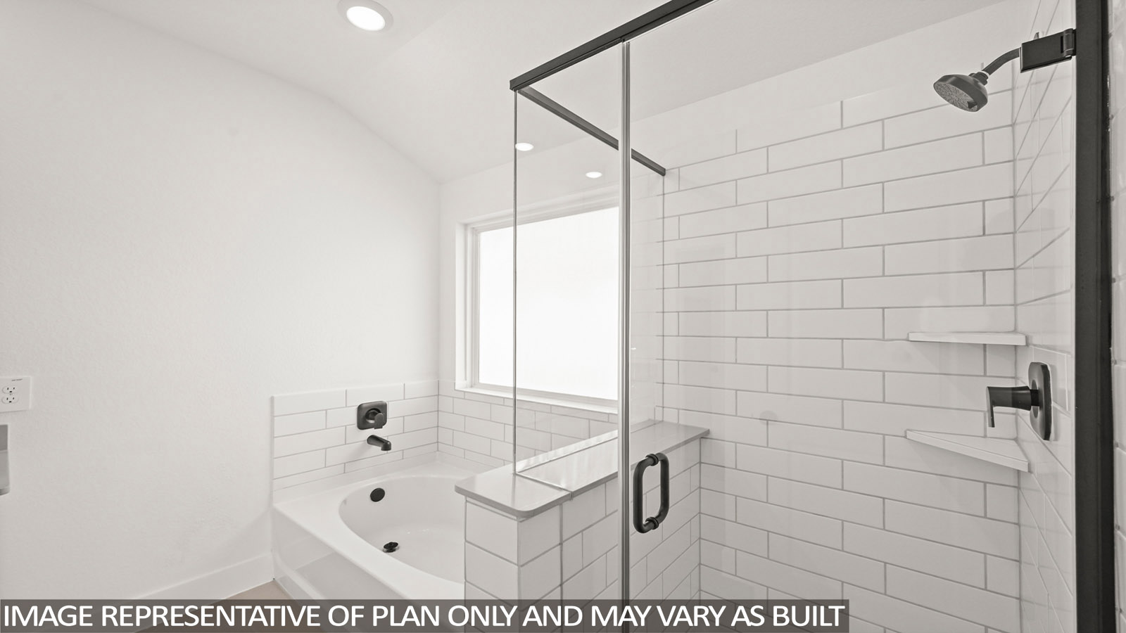 primary bathroom with seperate tub and shower