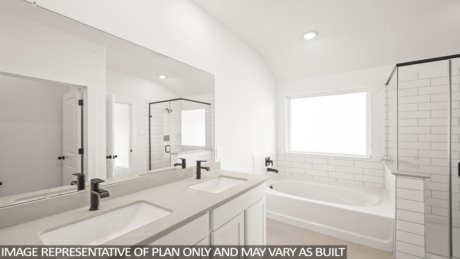 primary bathroom with seperate tub and shower