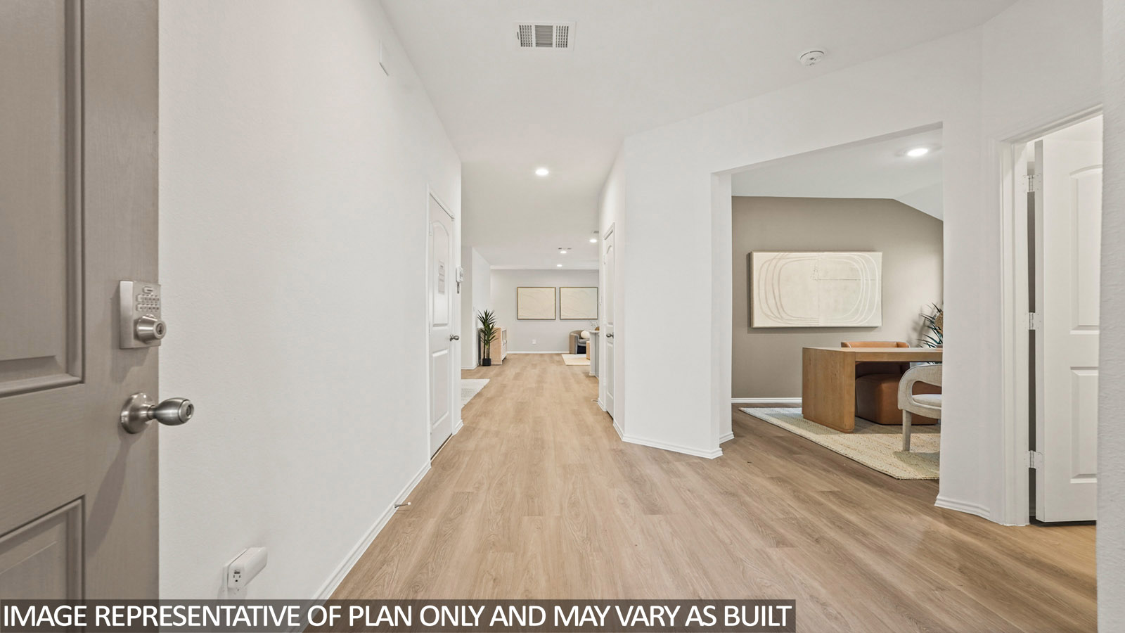 Entry hallway with vinyl flooring