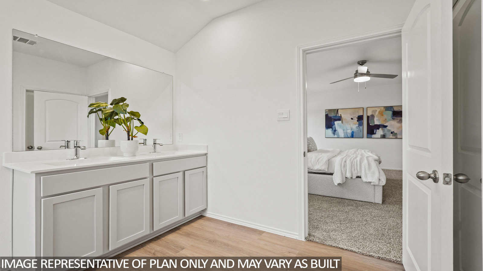 Primary bathroom with double sinks