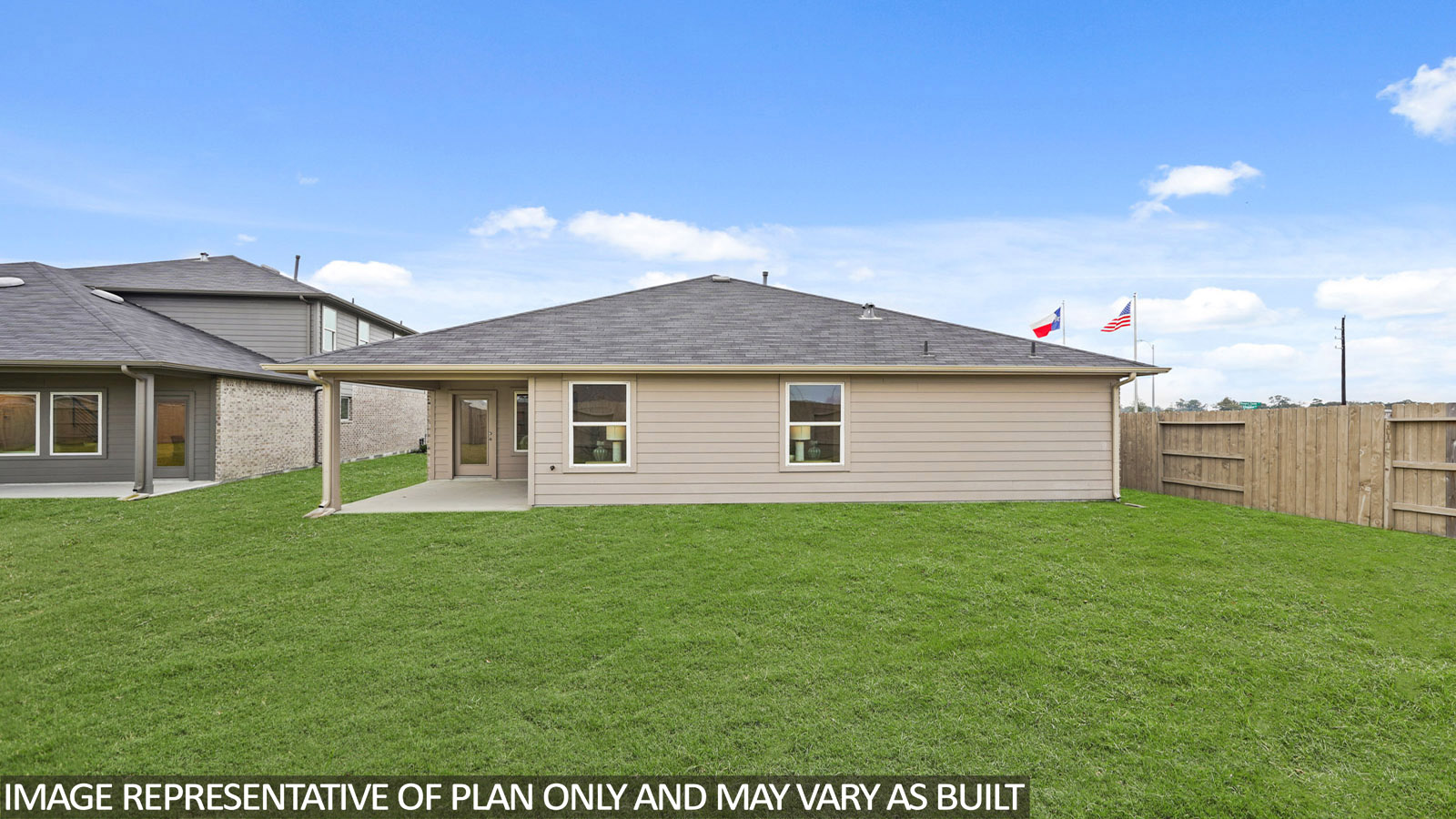 covered patio with overhead lighting