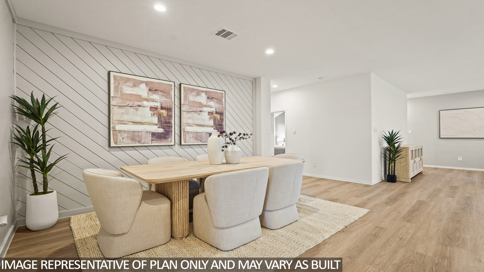 Open concept living, dining, and kitchen area