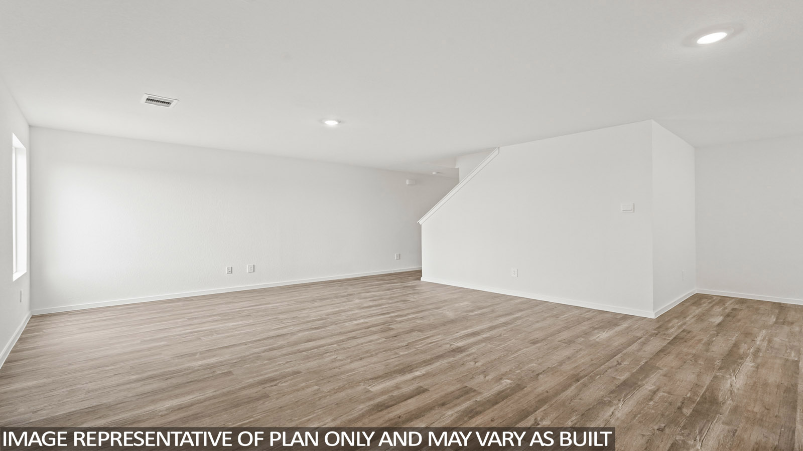 open concept living and dining area