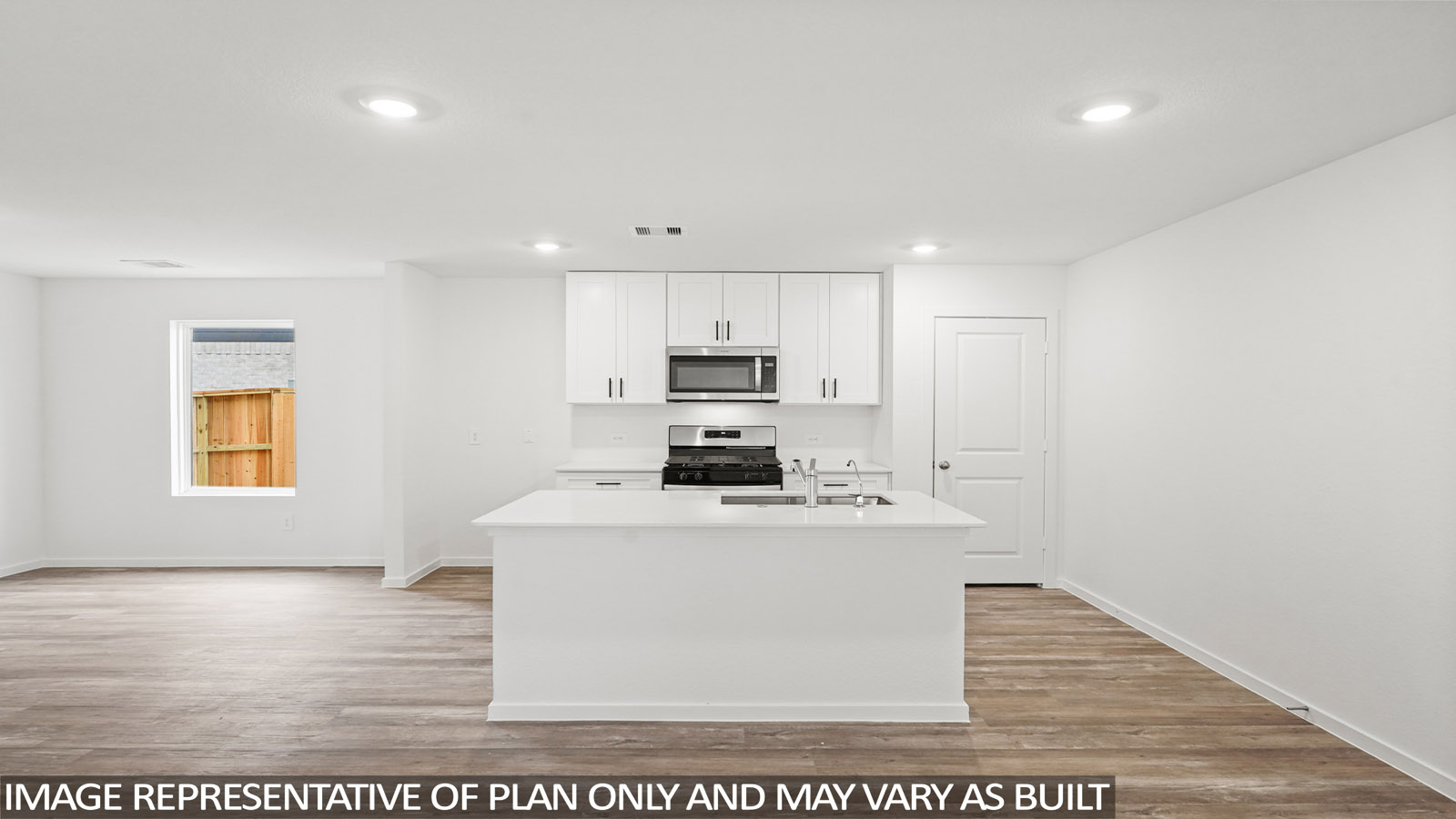 open concept living and dining area