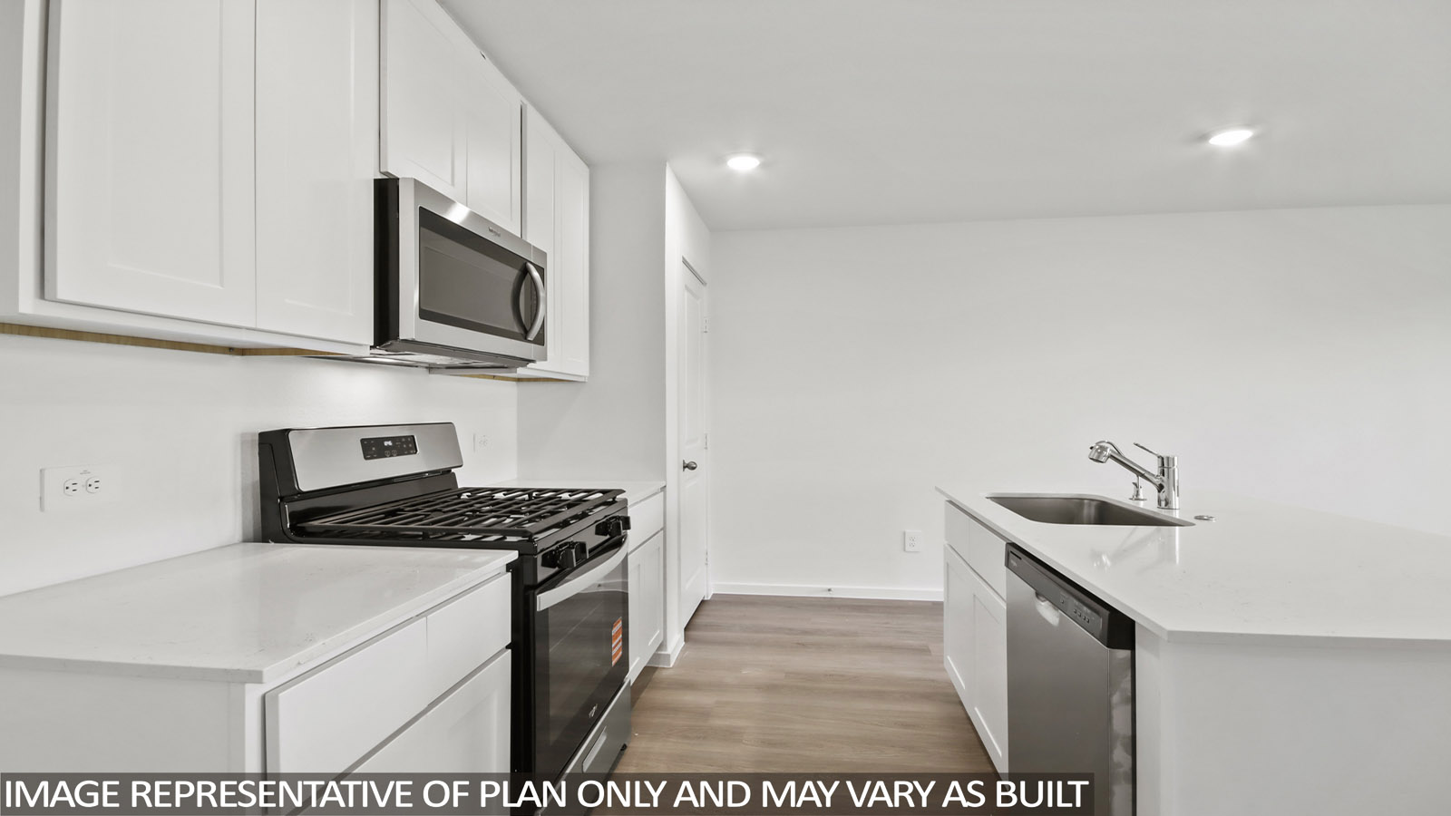 open concept living and dining area with vinyl flooring and large windows