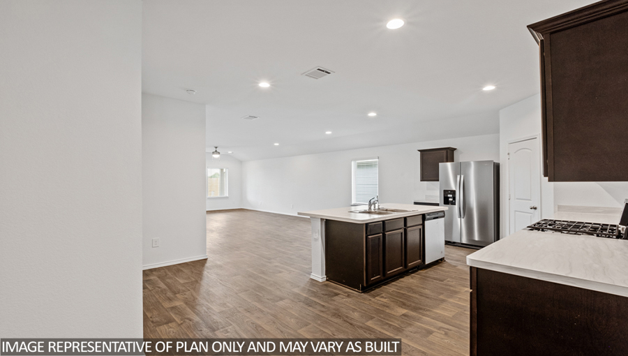 open concept living and dining area