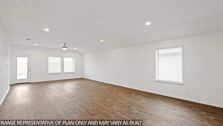open concept living and dining area