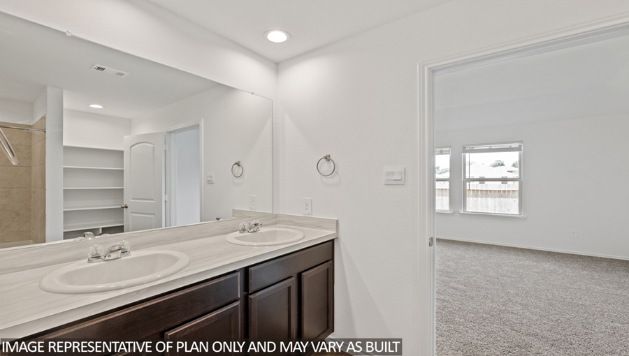 Primary bathroom with double sinks