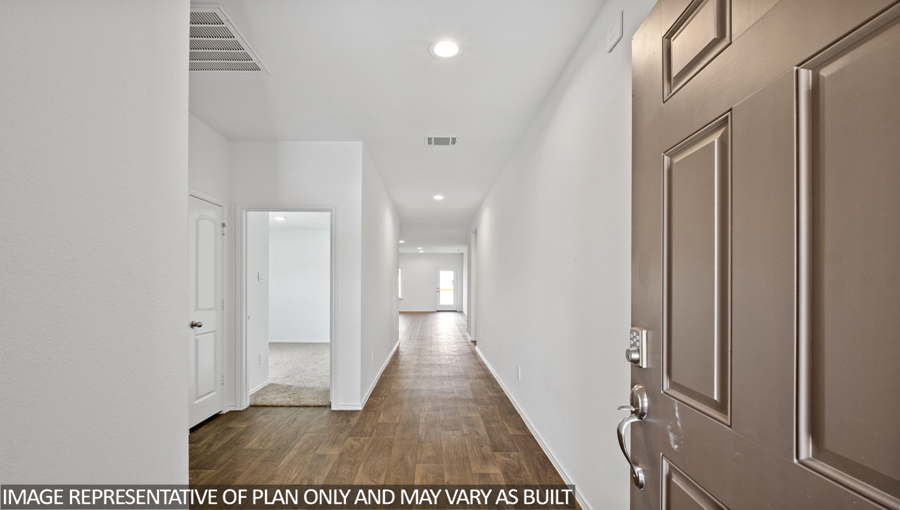 Entry hallway with vinyl flooring