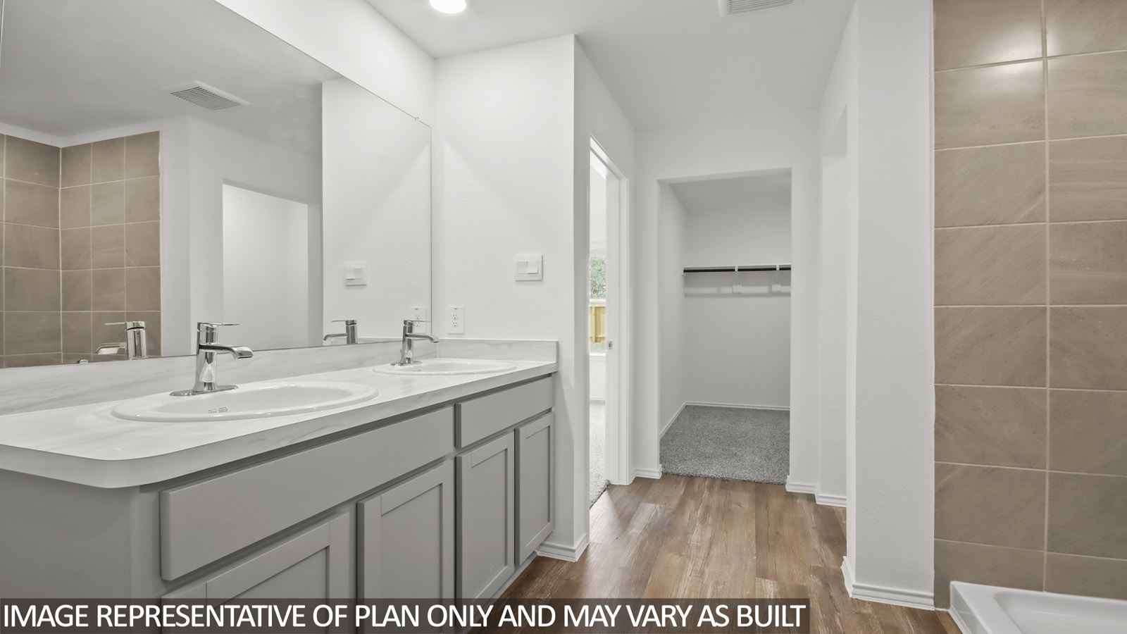 Primary bathroom with double sinks
