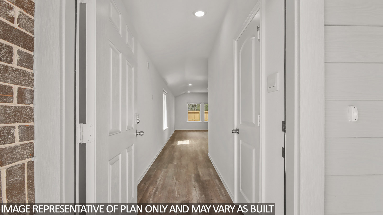 Entry hallway with vinyl flooring