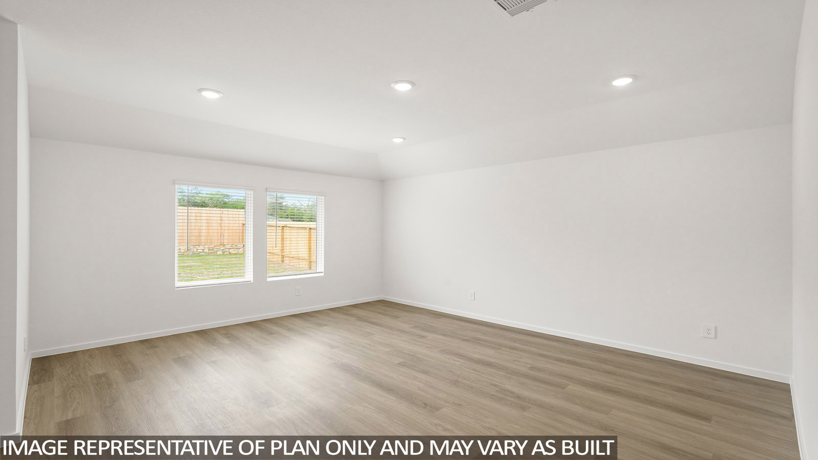 open concept living and dinnig area with vinyl flooring and large windows