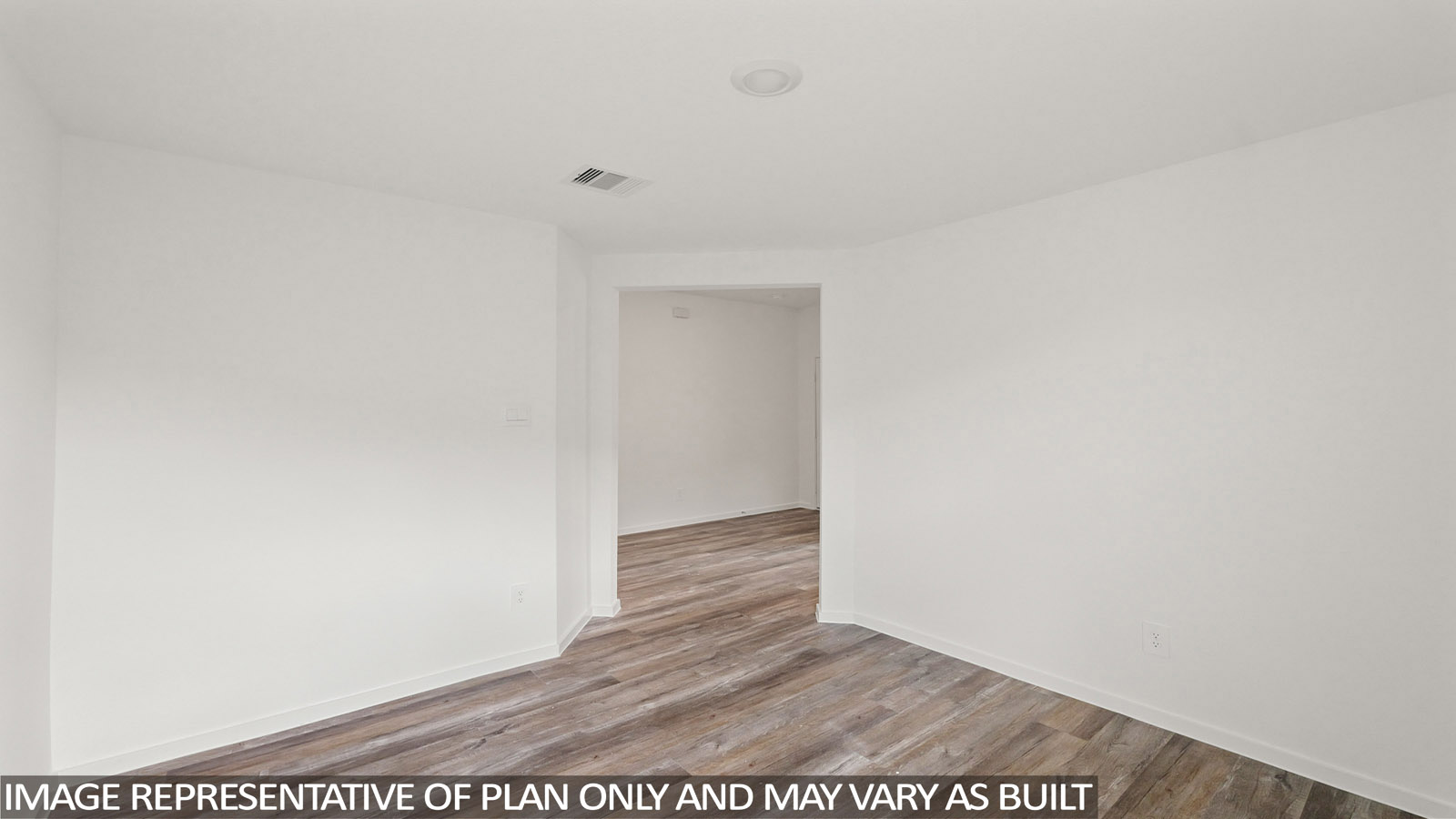 open concept living and dining area with vinyl flooring