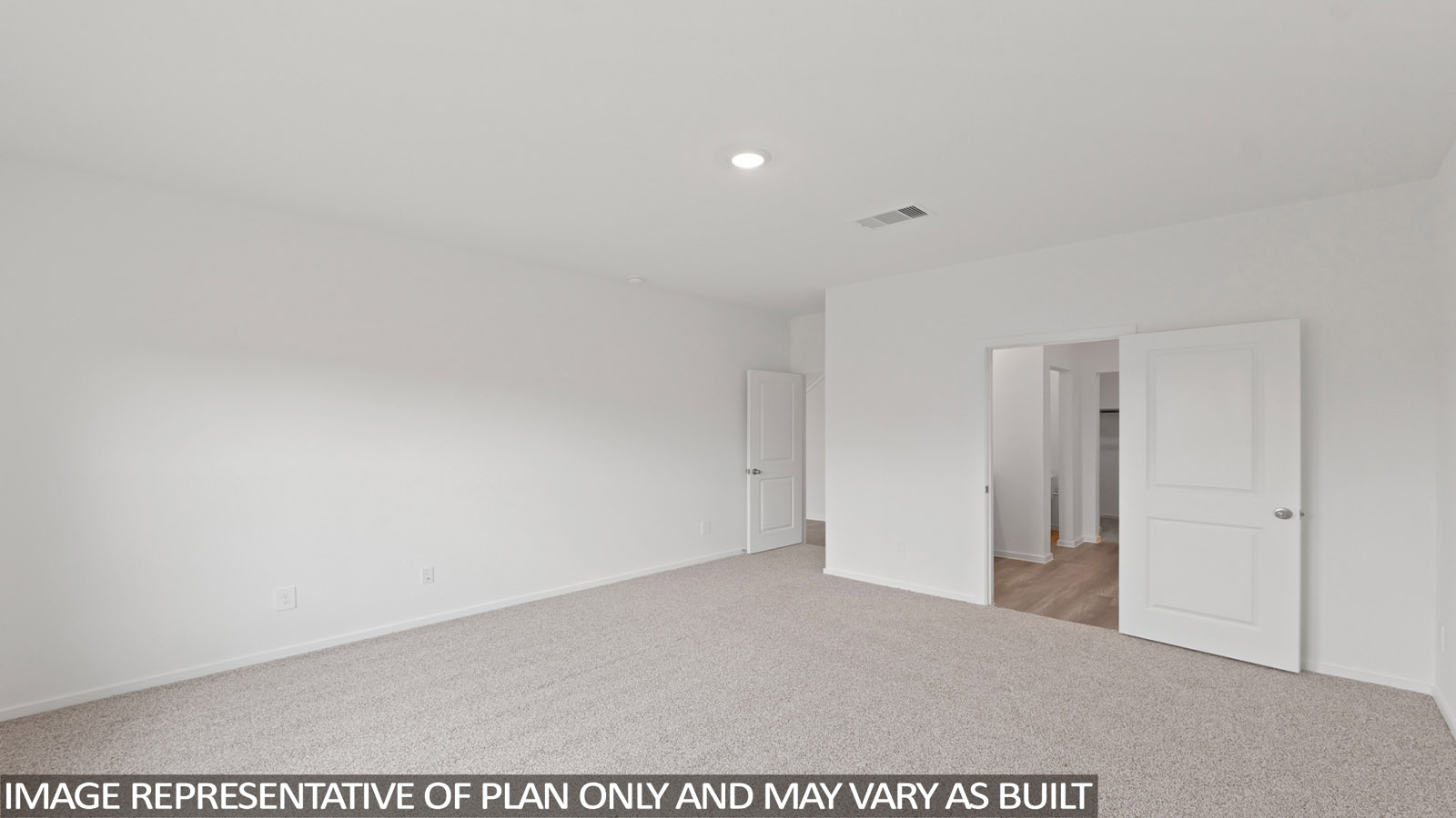 Bedroom with carpet flooring