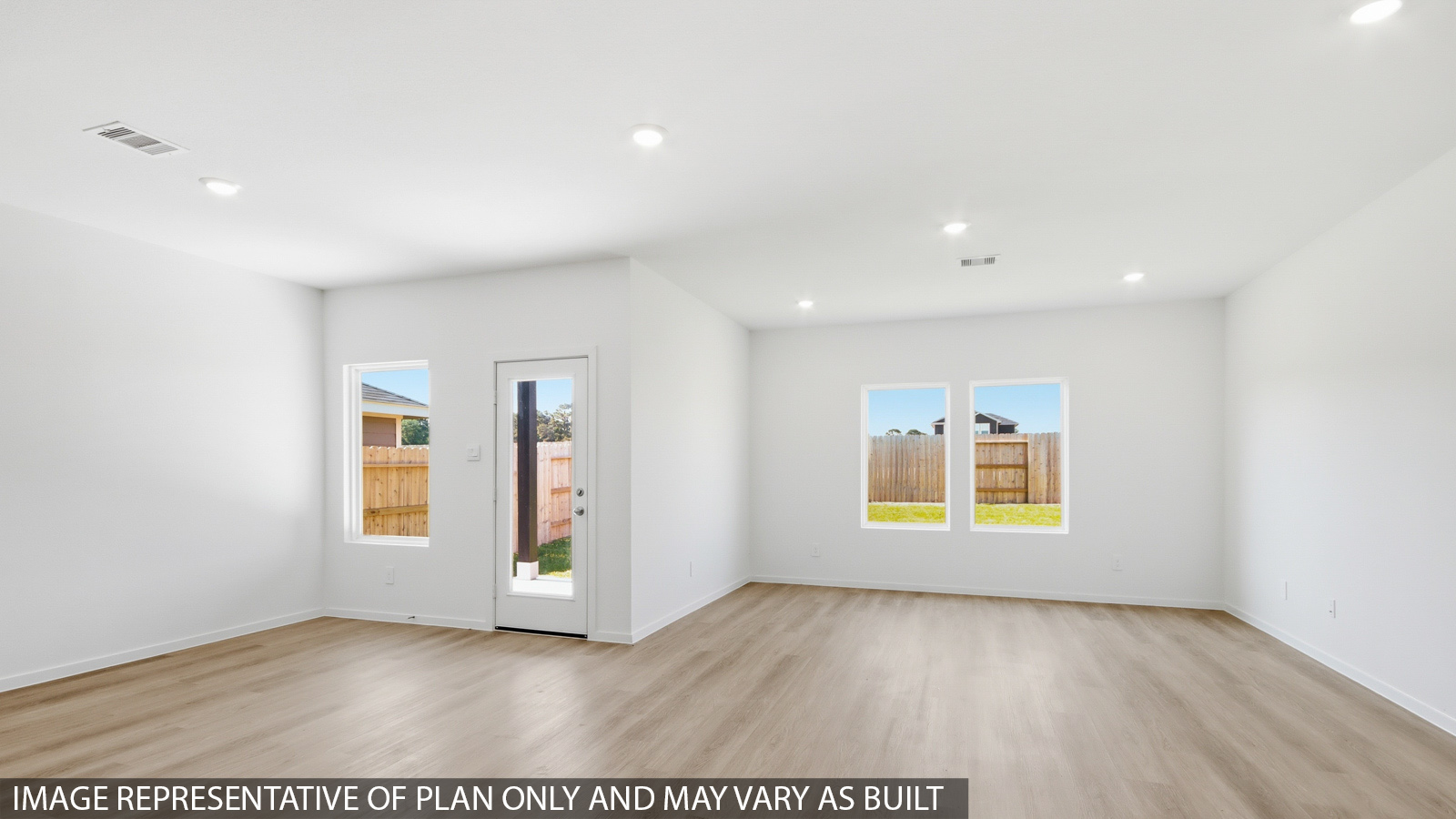 open concept living and dining area