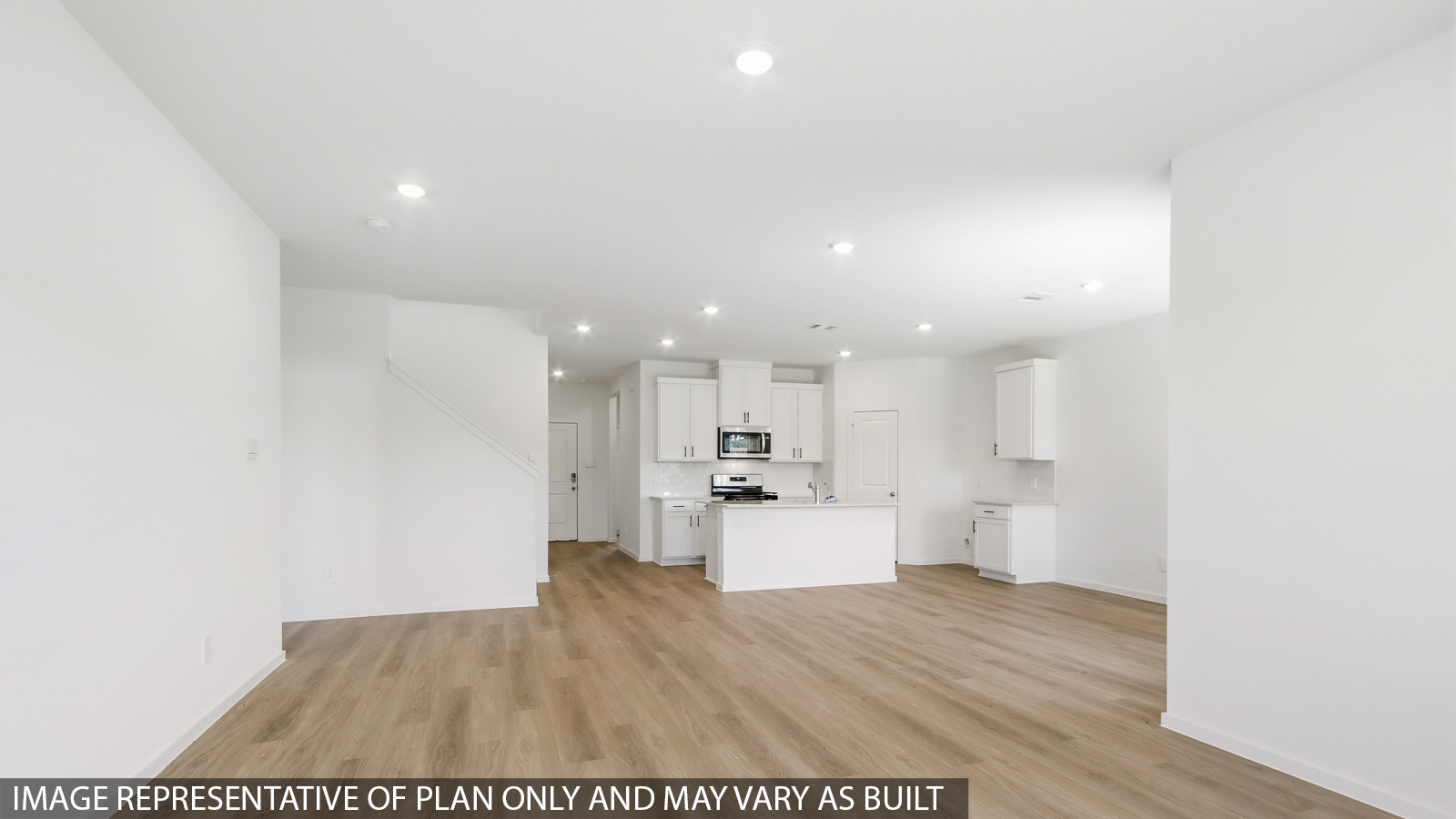 open concept living and dining area