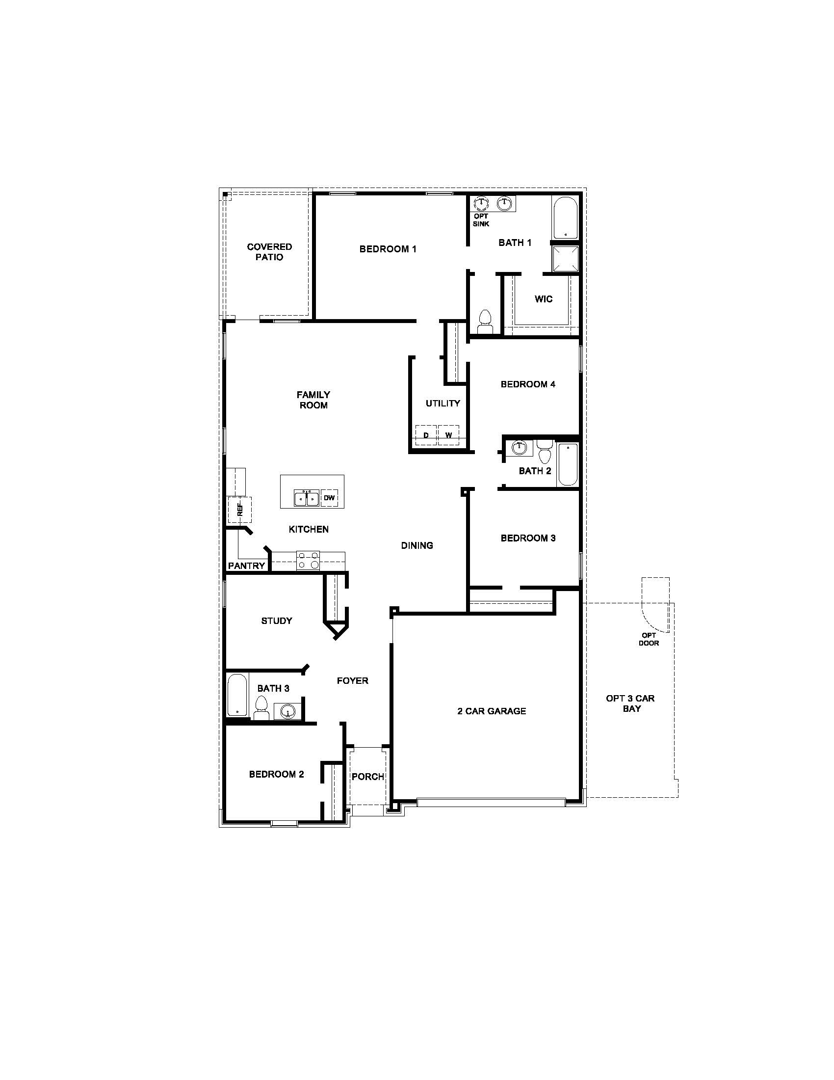 DR Horton Houston North Butlers Bend - E40 L First Floor Plan