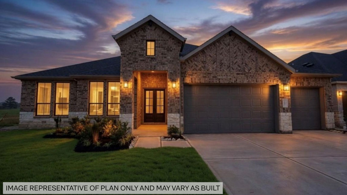 One story home with three car garage