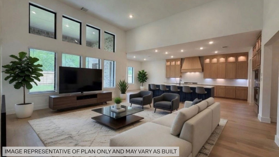 Spacious living area with vinyl flooring and bright windows in New Waverly TX