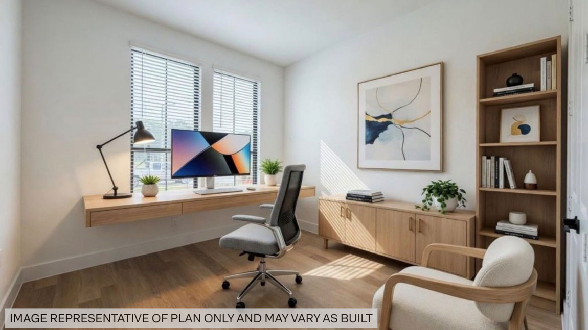 Study with stylish vinyl flooring with window and high ceilings in Butlers Bend Estates