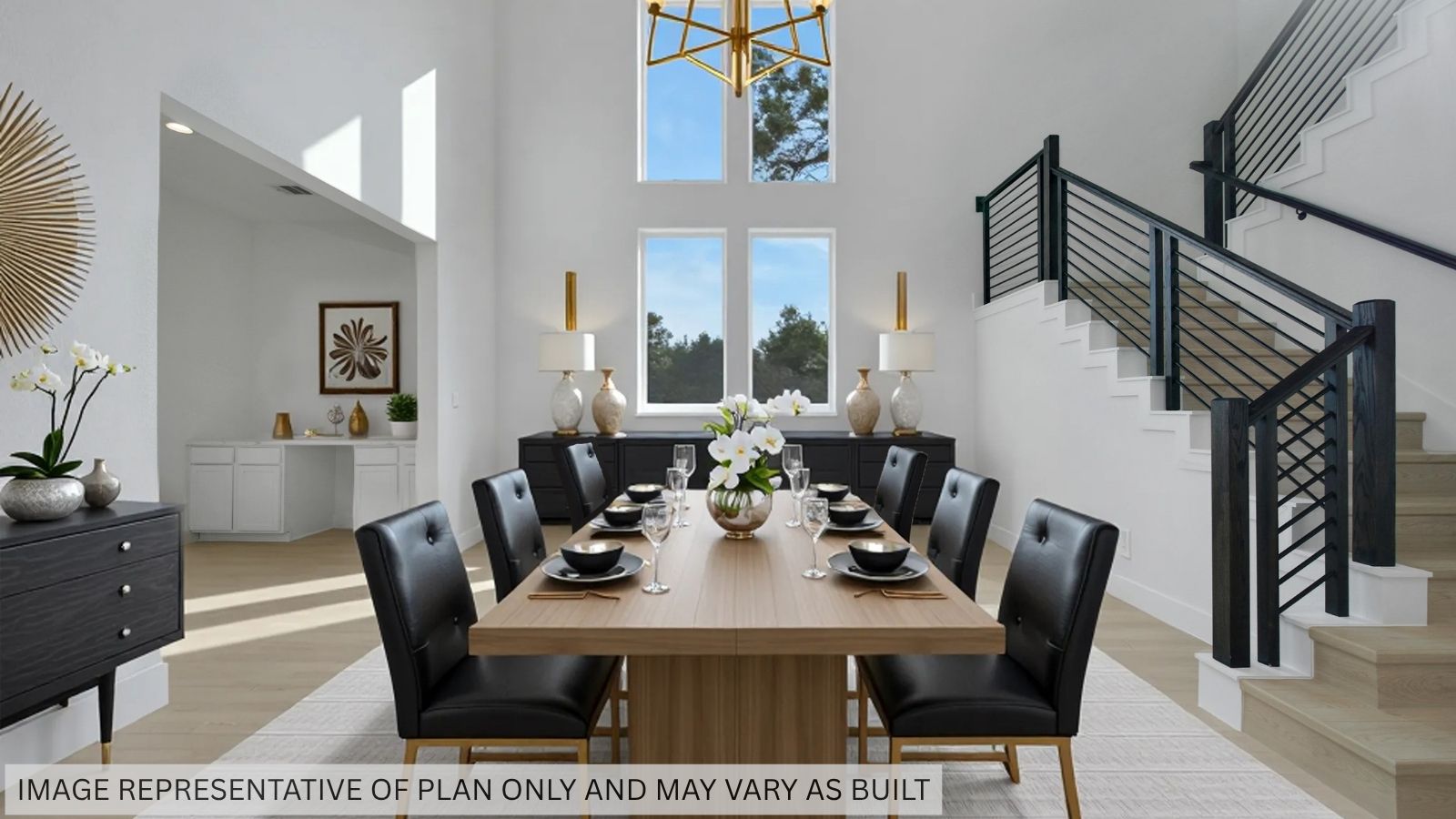 Dining area with vinyl flooring