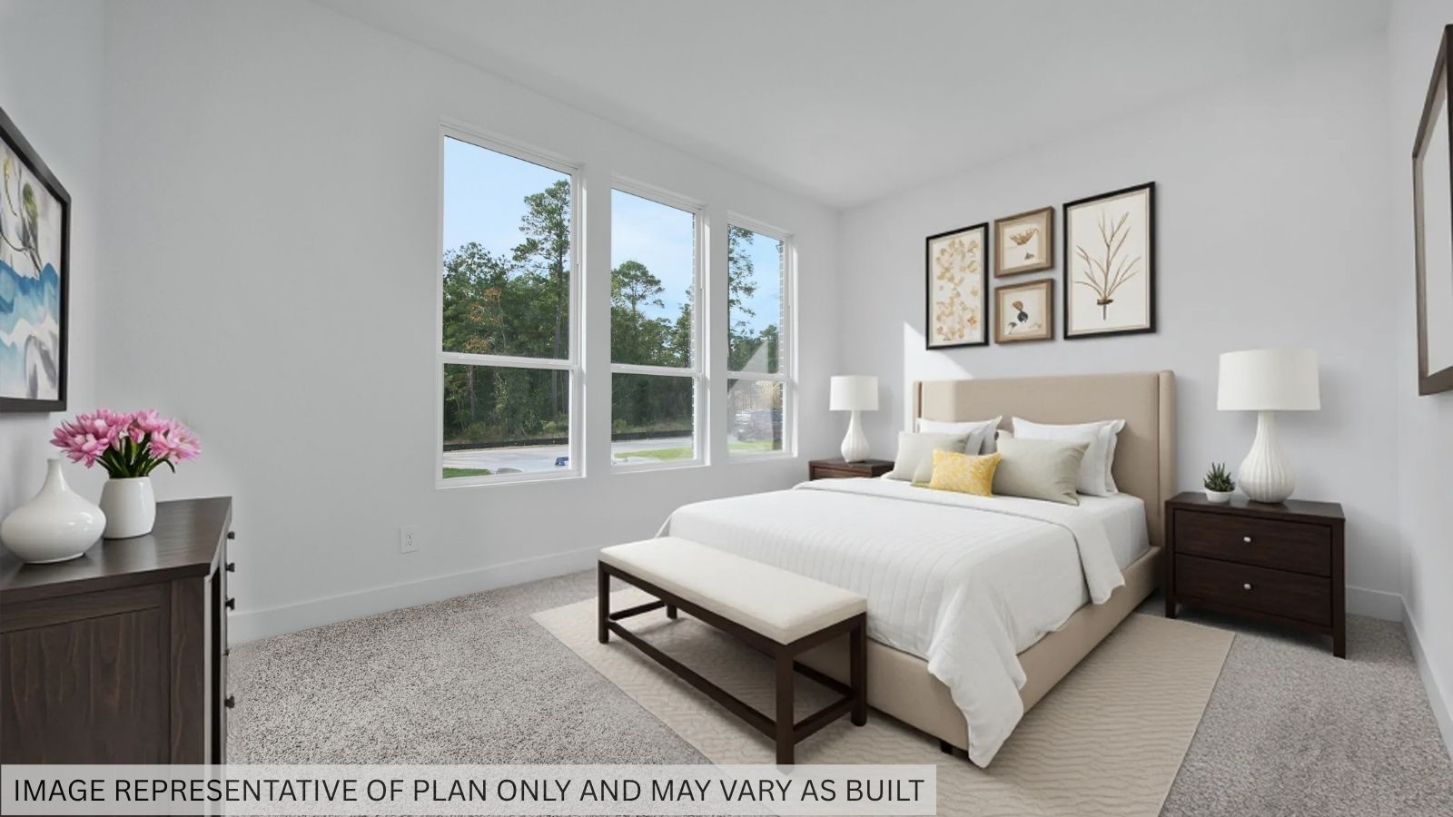 Primary bedroom with carpet flooring
