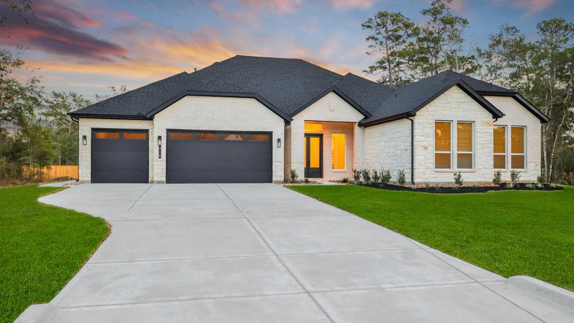 One story home with two car garage