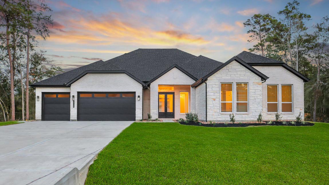 One story home with two car garage