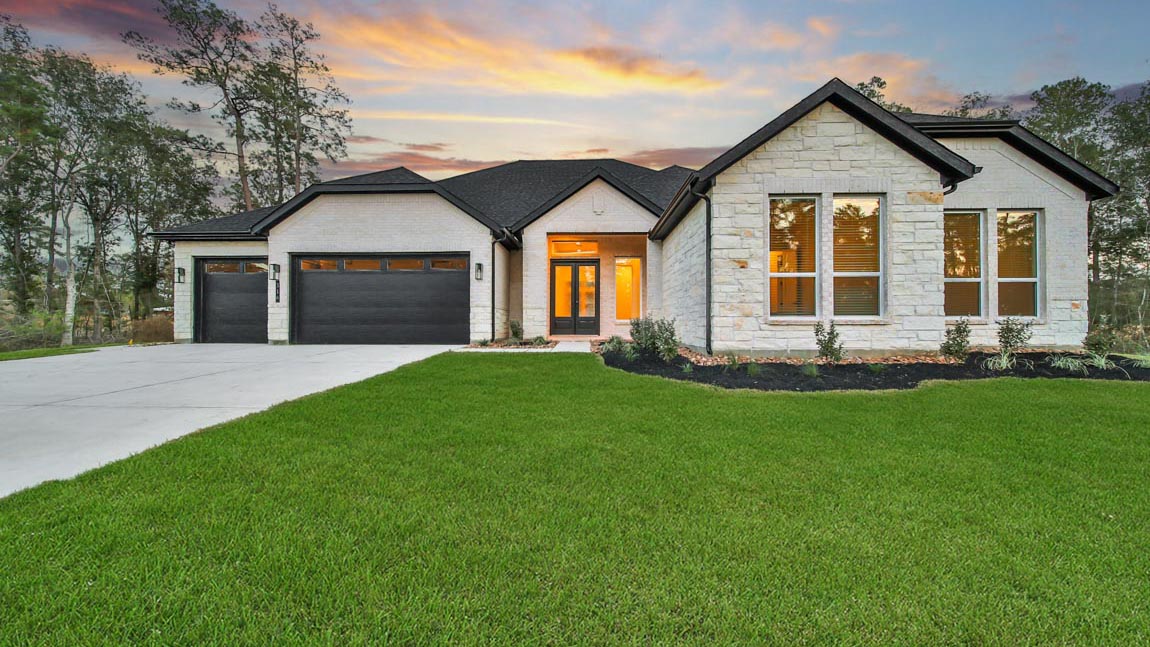 One story home with two car garage