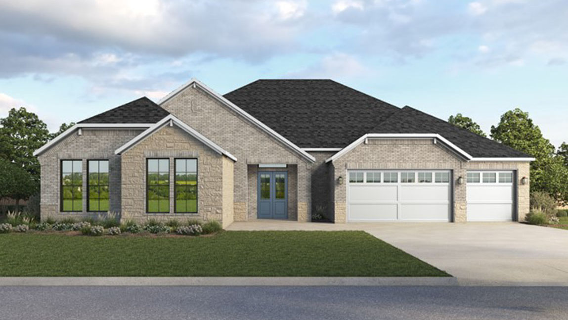 One story home with two car garage