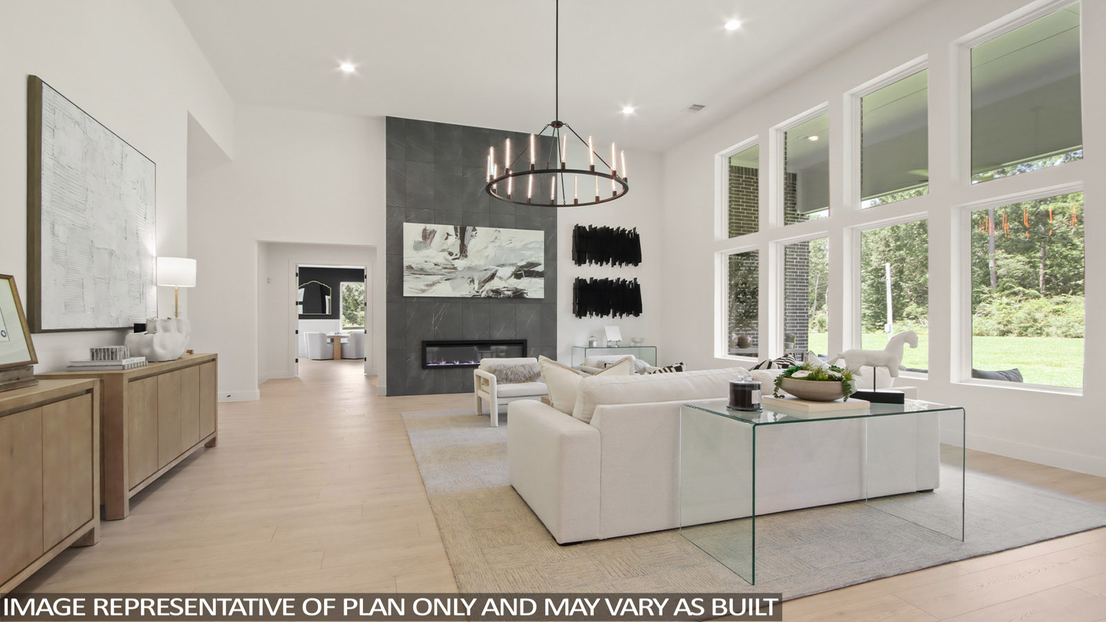 Open concept living, dining, and kitchen area