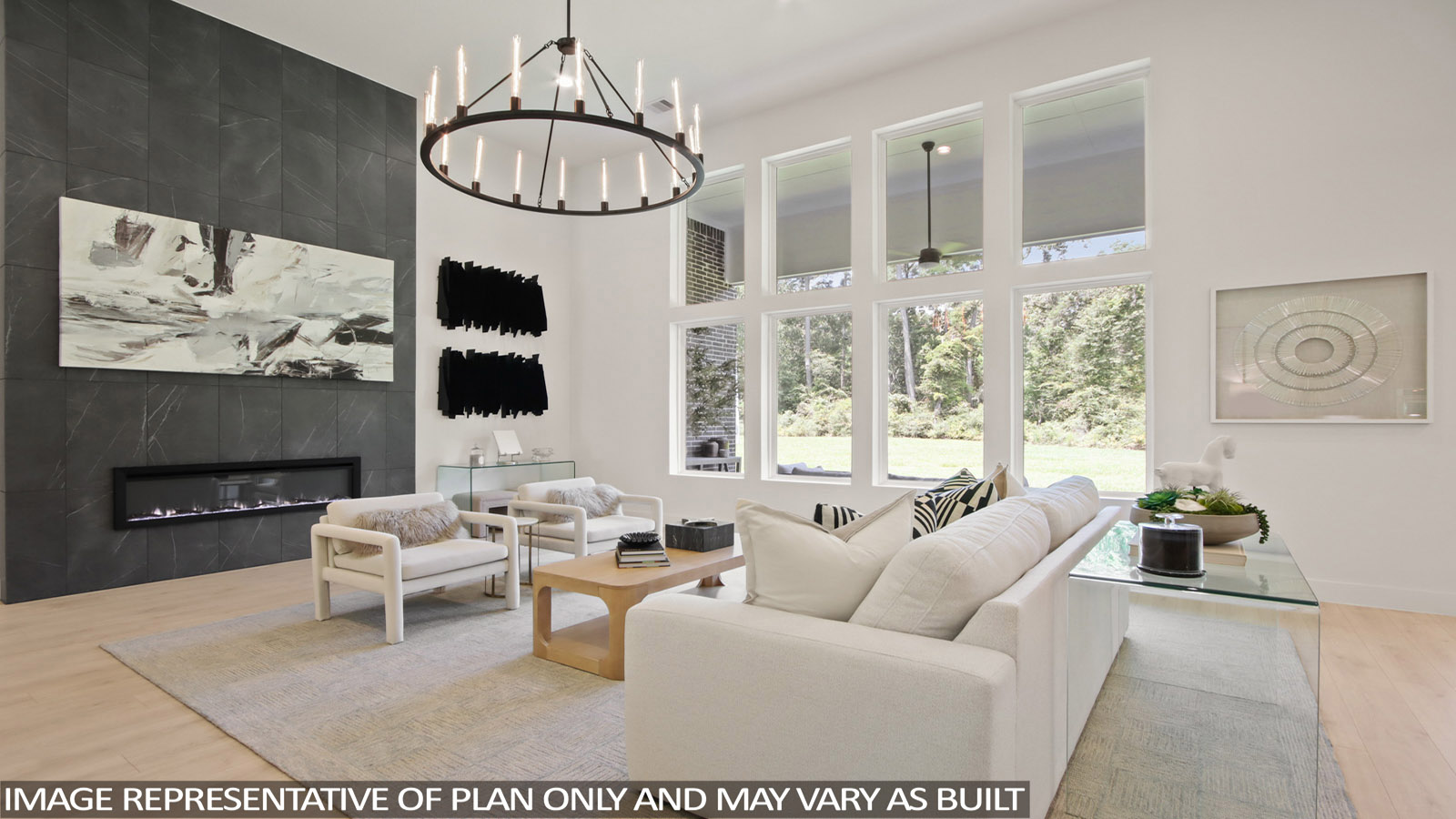 Open concept living, dining, and kitchen area