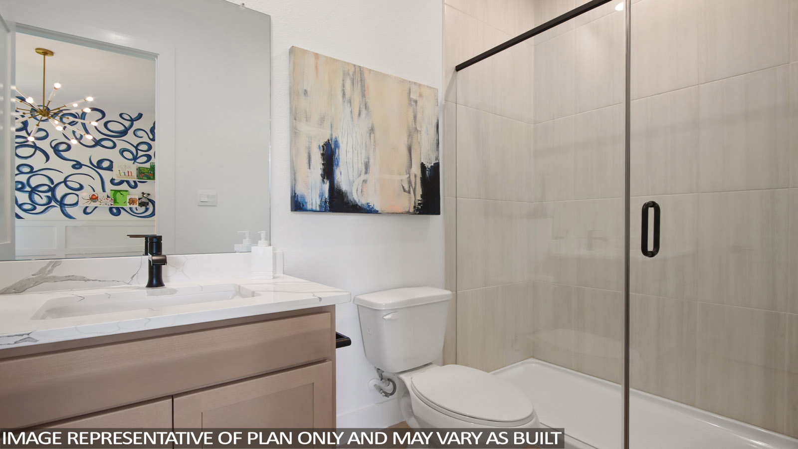 Secondary bathroom with single sink