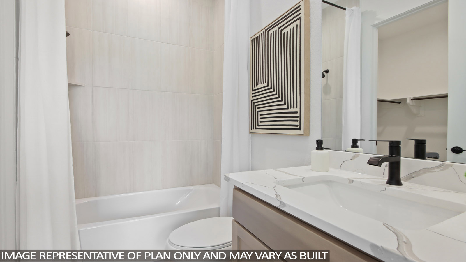 Secondary bathroom with single sink
