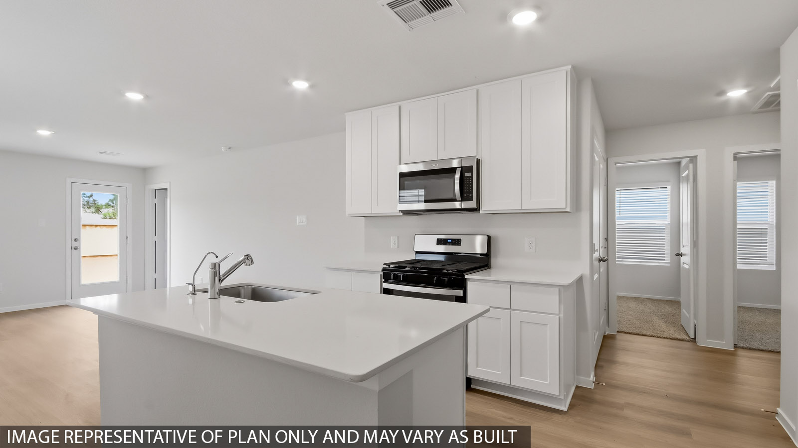 kitchen with quartz countertops and stainless steel appliances