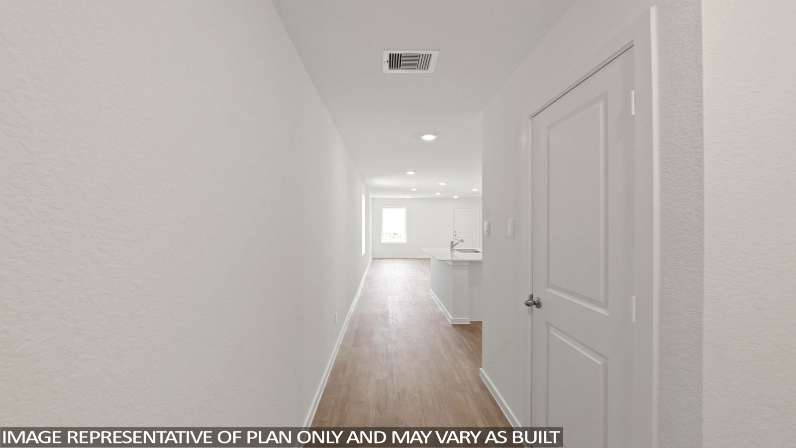hallway with vinyl flooring