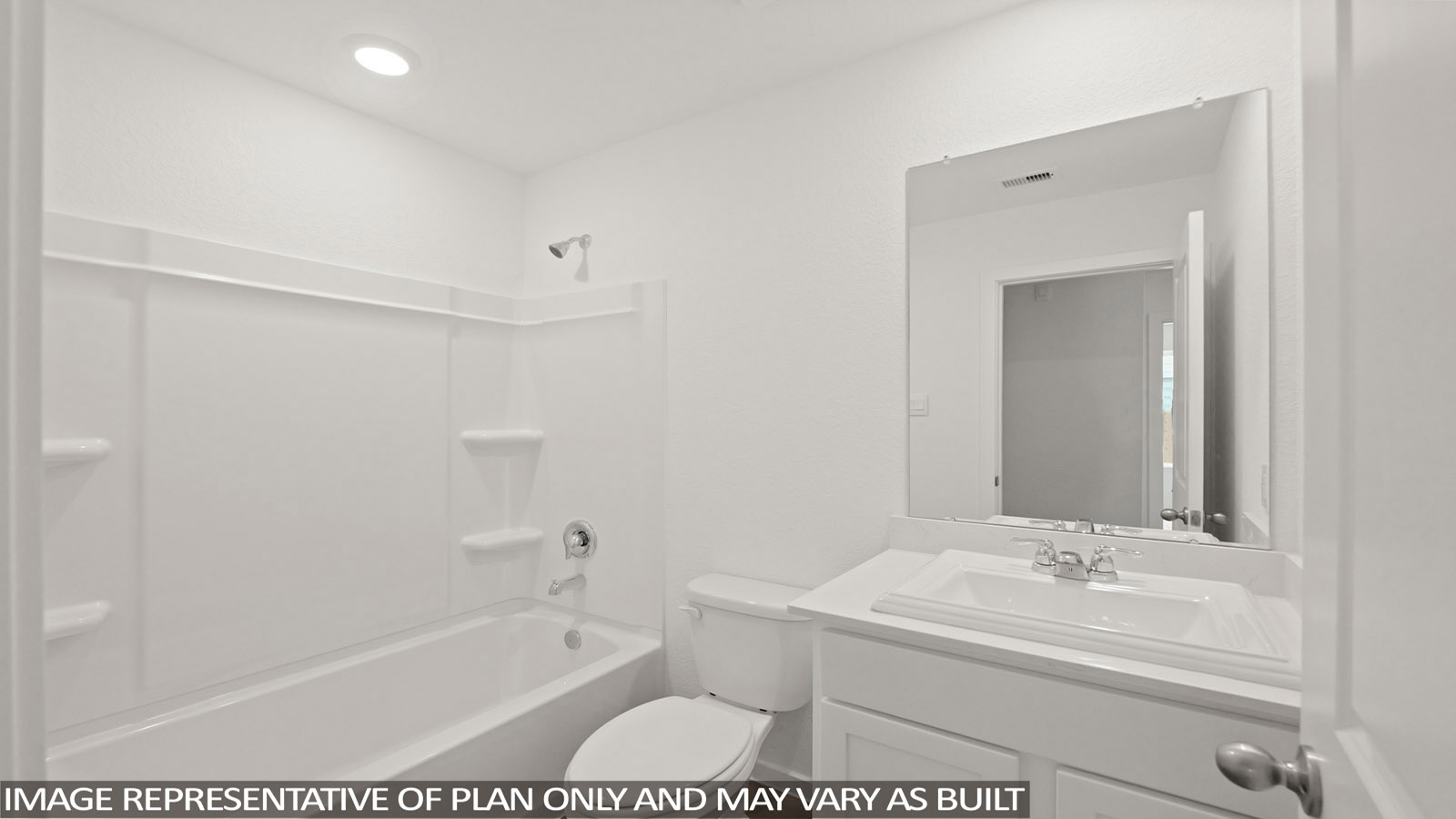 secondary bathroom with tub and shower combo