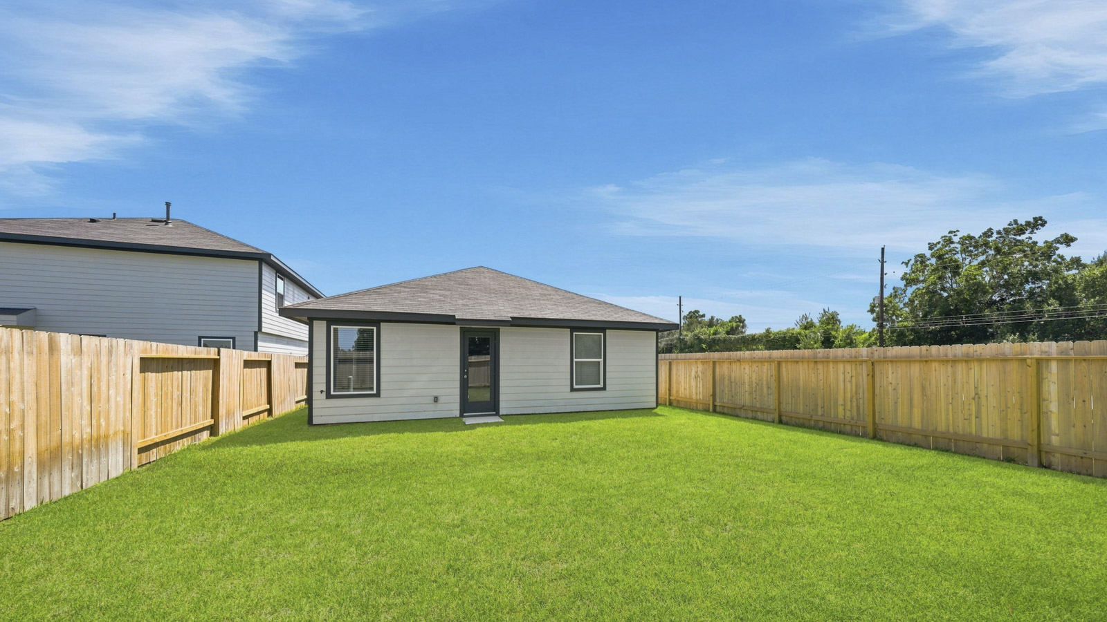 fully fenced backyard