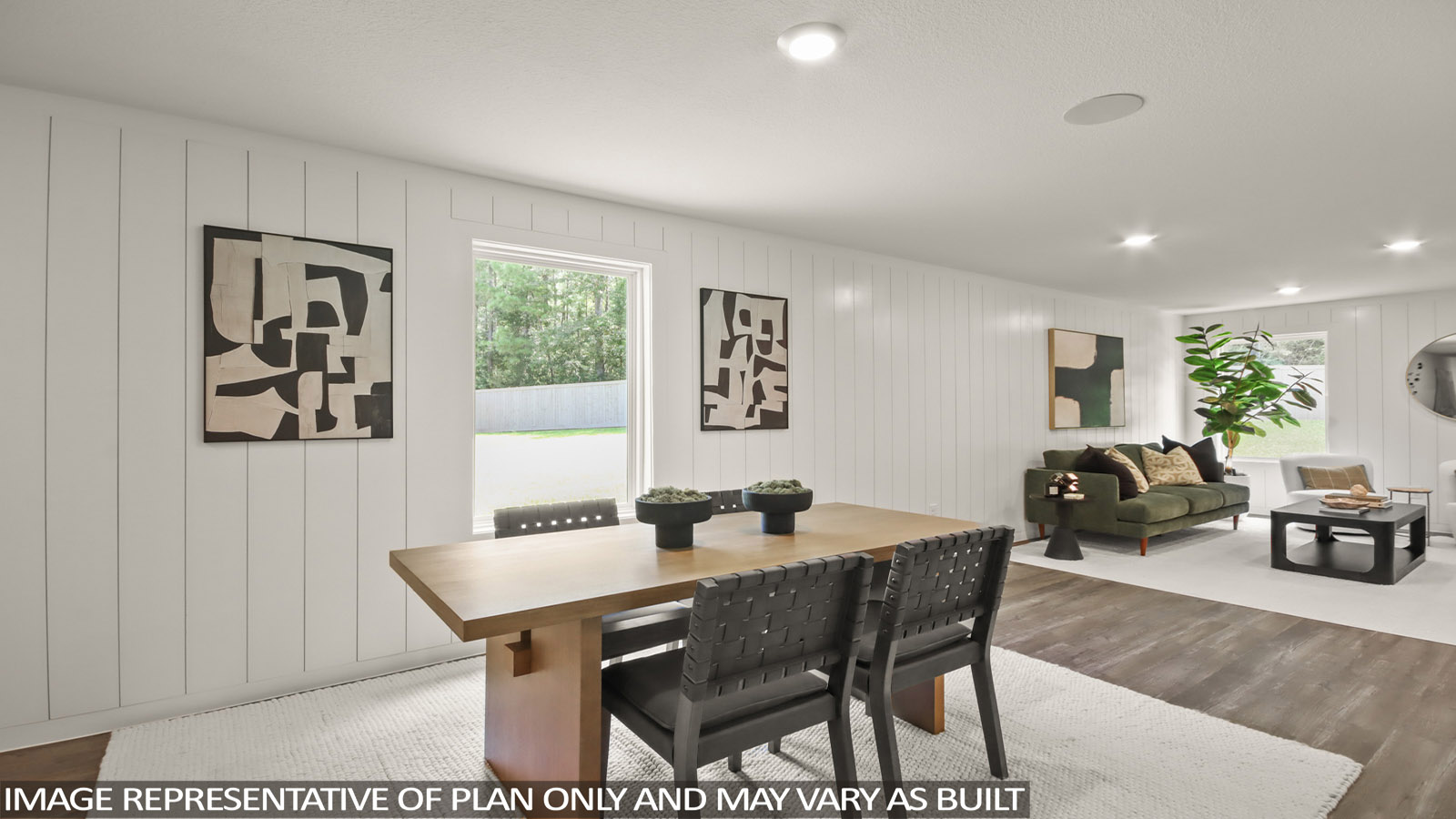 Dining area with vinyl flooring