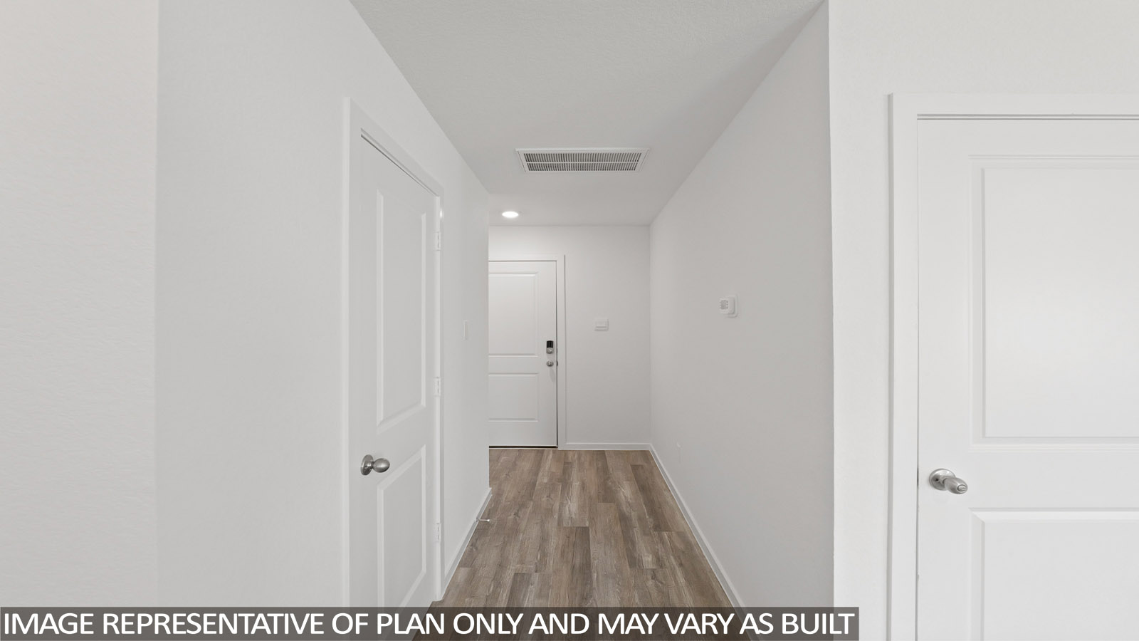 hallways with vinyl flooring