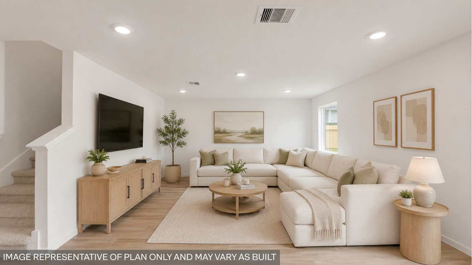 open concept living and dining area with vinyl flooring