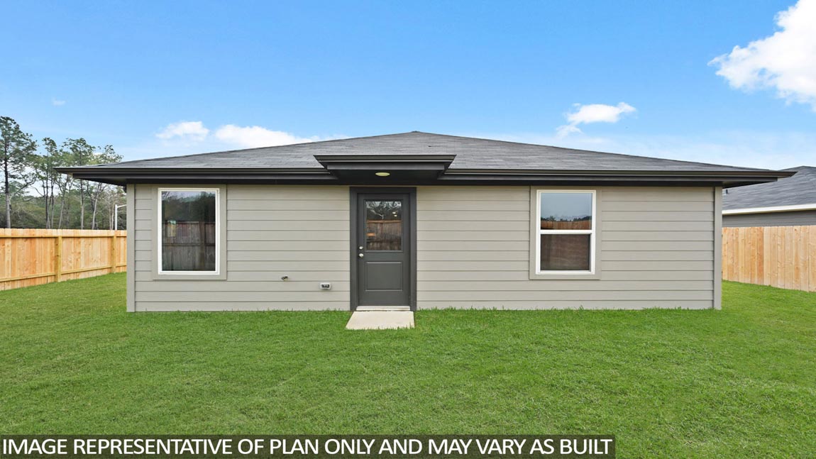 back of house with james hardie siding and glass back door