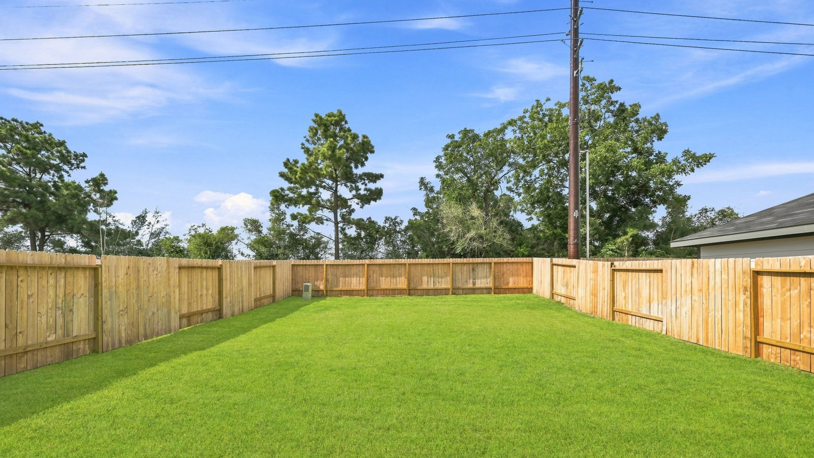 fenced backyard