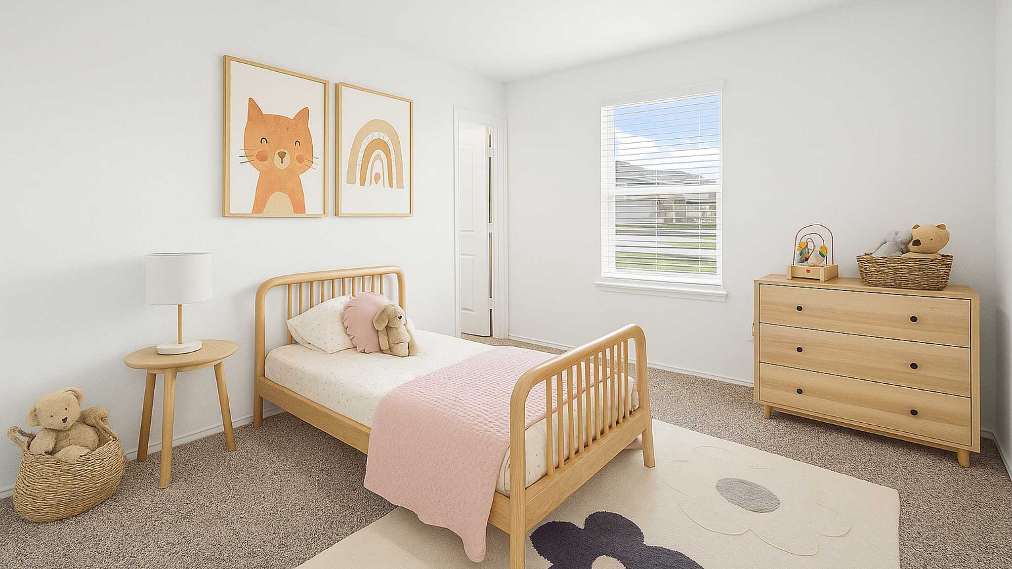 secondary bedroom with carpet flooring