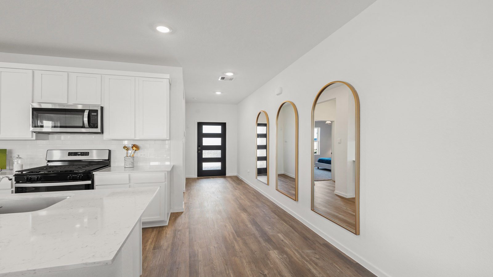 Entry hallway with vinyl flooring