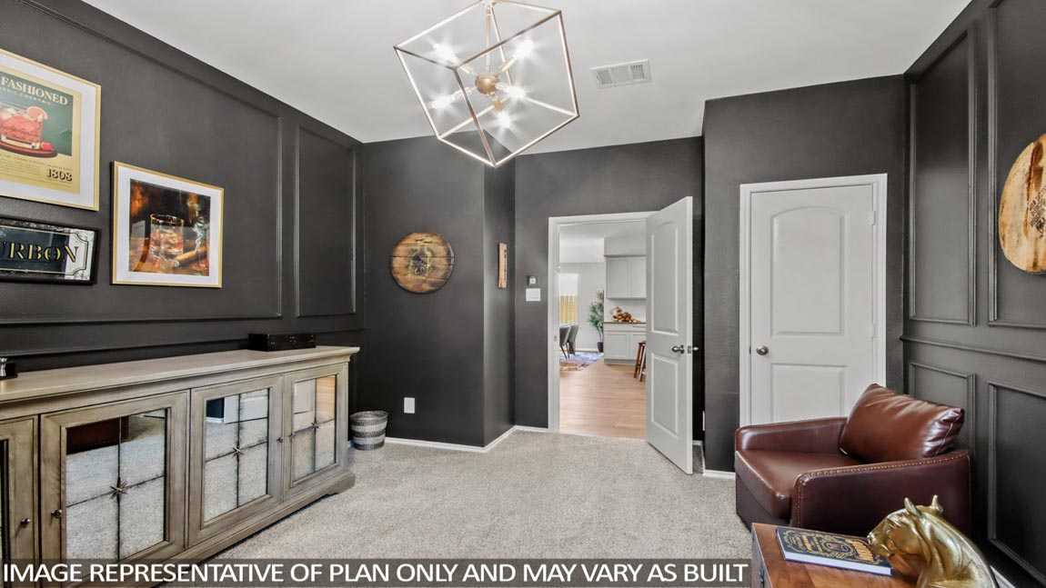 Secondary bedroom, flex-office, study, entertainment, game, craft room in this new construction D.R. Horton home